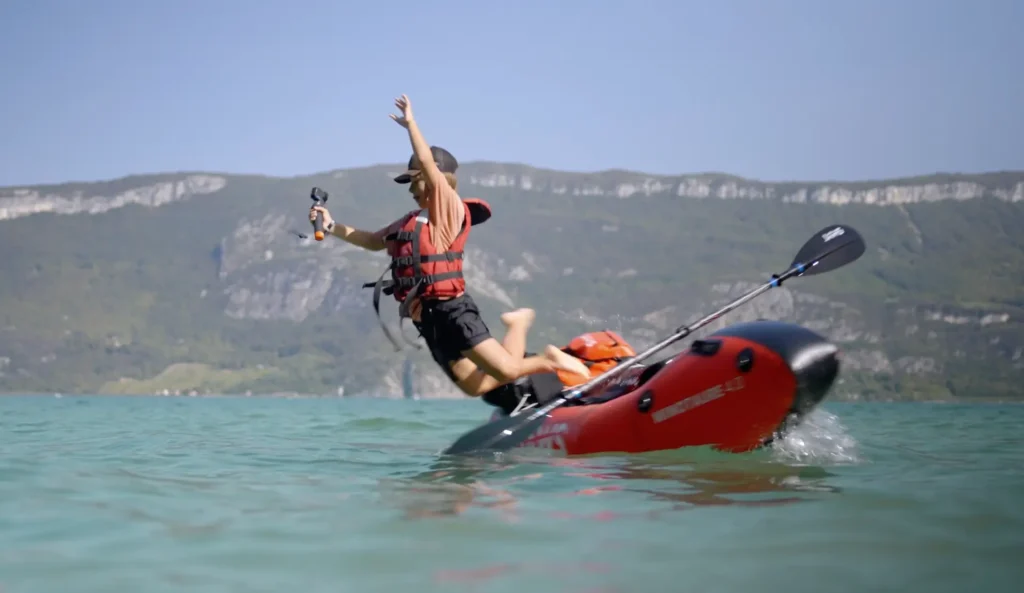 Navigation en packraft sur le lac du Bourget