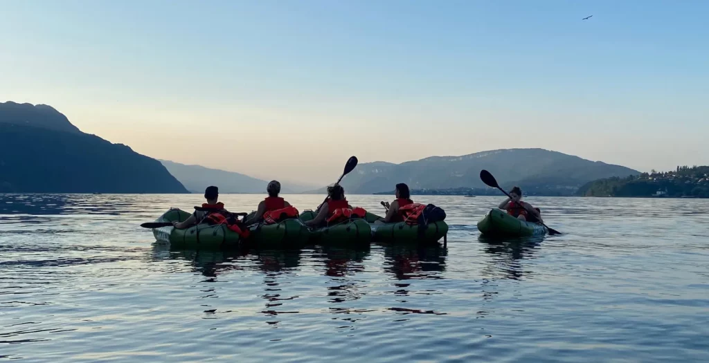 Sortie en packraft pour aller voir le coucher du soleil